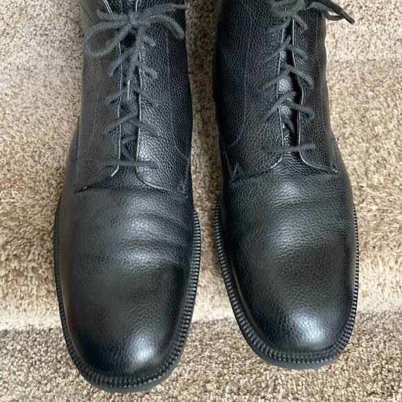 Michael Toschi London Men\'s Black Pebble Grain Leather Lace Up Boots. main image 13